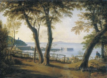 風景 Painting - イタリアの海辺の風景 マキシム・ヴォロビエフ 古典